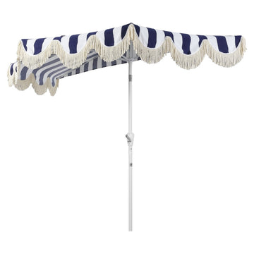 Beverly 9 ft. Designer Classic Scalloped Fringe Half Market Patio Umbrella